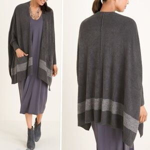 BAREFOOT DREAMS CozyChic‎ Lite Cliffside Wrap Brown One Size OS Cardigan Sweater